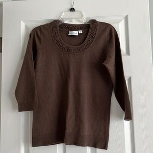 Croft & barrow brown three quarter sleeves top